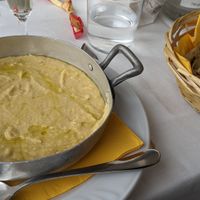Chickpea soup and flat bread at La Riva da Franco in Mondolfo