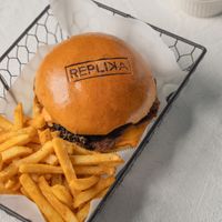 Replika double smashed burger on point!! at Replika in Dubai