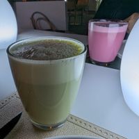 Matcha latte with soy milk (not particularly impressive) at Replika in Dubai