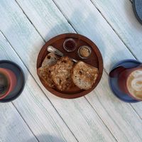 Coffee and toast  at Fresco's Tulum in Tulum