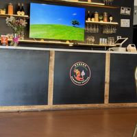 The Television plays Ethiopian tunes  at Gursha Ethiopian Cuisine in Roseville