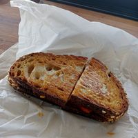Vegan ham, cheese and tomato toastie at Lynch's Hub in Newcastle
