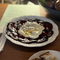 Beet charcoals / horseradish sour cream   at Goli Restaurant in Budapest