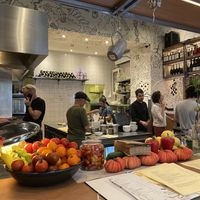 Open kitchen type of layout  at Goli Restaurant in Budapest