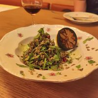 Friki dish - was nice..also has the black pumpkin but we didn't like it was too burned at Goli Restaurant in Budapest