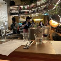 The bar  at Goli Restaurant in Budapest