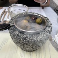 Smoke and olives oil  at Goli Restaurant in Budapest