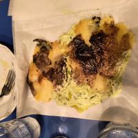 Potatoes with tzatziki sauce at Goli Restaurant in Budapest