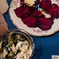 Labneh and beetroot at Goli Restaurant in Budapest