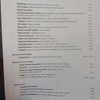 The first section of the menu is vegan at Goli Restaurant in Budapest