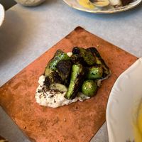 Baby zucchini in the most incredible garlicky Canada babaganoush at Goli Restaurant in Budapest