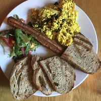 scrambled tofu   at Moment in Prague