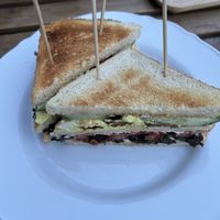 Club sandwich served cold    at Moment in Prague
