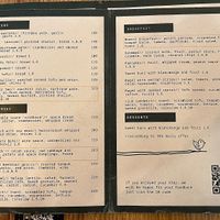 Menu  at Moment in Prague