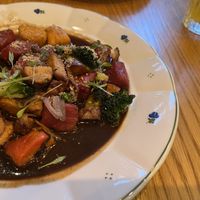 Beetroot and pumpkin gnocchi   at Moment in Prague