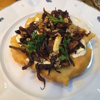 Super starter, mushroom langosh! at Moment in Prague