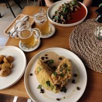 Fried Cabbage and homemade gnocchi at Moment in Prague