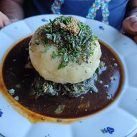 A big dumpling at Moment in Prague