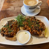 Vegan Posh beans  at Thirteen in Whitley Bay