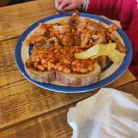 Beans on toast at Chestnuts Coffee Shop in Oadby
