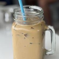 Iced latte with oat milk   at Pop Over Eatery in Mystic