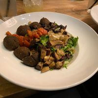 Greek Salad (veganized and falafels added) at Opa! Downtown San Jose in San Jose