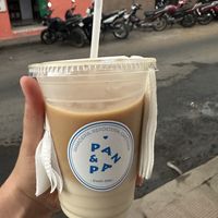 Iced latte   at Pan & Paz in Leon