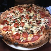 Vegan pepperoni pizza  at Pizza Geeks in Edinburgh