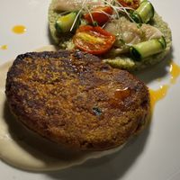 Walnut “steak” & herbed cous cous.  at The Retreat Costa Rica in Atenas