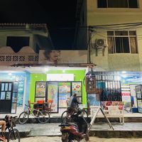 This is what the building looks like from the town squaree  at Ecofrost in Puerto Villamil