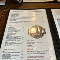 pizza menu- vegana pizza option (out of stock when I went)  at Hops Pub in Florence