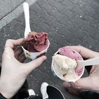 Sehr leckeres Eis. Einige vegane Optionen. at Das Eis in Frankfurt