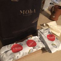 Our meal still wrapped   at Moba Plantbased in Belgrade