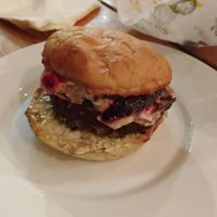 Camembert and truffle burger at Moba Plantbased in Belgrade