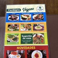 Menu vegano  at Al Badah in Sao Jose Dos Campos