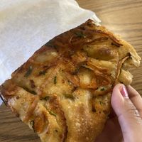 Vegan Onion Focaccia - Tasty (Minus Removed Most of the Onions); 😅 I had wondered why they had so many   at Nick's Pizza in Oakland