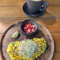 Avo Classic with scrambled tofu at Sweet Spot in Puerto Escondido