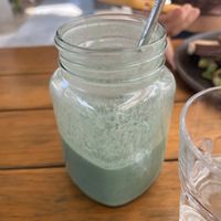 Ocean smoothie with creatine and protein powderr  at Sweet Spot in Puerto Escondido