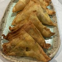 samosa  at In Bloom Vegan Cooking School in Barcelona
