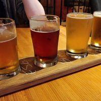 Tasting paddle of beers at The Wooden Monkey in Halifax
