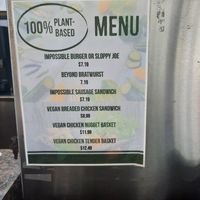 Full vegan menu as of August 2025 at Mr. Don's  in Springfield