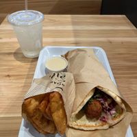 Vegan falafel wrap with pita and tahini Caesar   at CAVA in Mobile