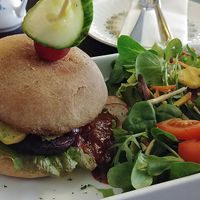 tempeh burger at Symbiose in Leipzig