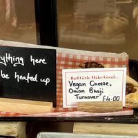 Cheese onion bhaji turnover   at Bad Girl Bakery and Deli in Inverness