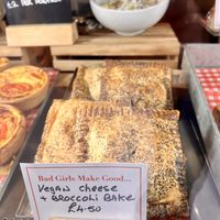 Vegan cheese and broccoli bake   at Bad Girl Bakery and Deli in Inverness