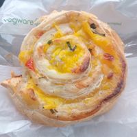 Vegan pizza squirl at Bad Girl Bakery and Deli in Inverness