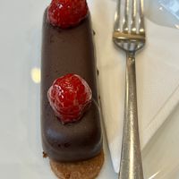 Chocolate and raspberry, mousse inside   at XOKO in Inverness