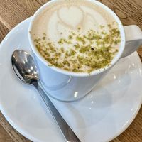 Special chai with pistachio topping   at XOKO in Inverness