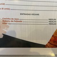 Menu  at Moringa Mantiqueira in Campos Do Jordao
