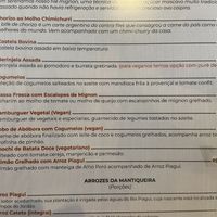Menu pratos principais   at Moringa Mantiqueira in Campos Do Jordao